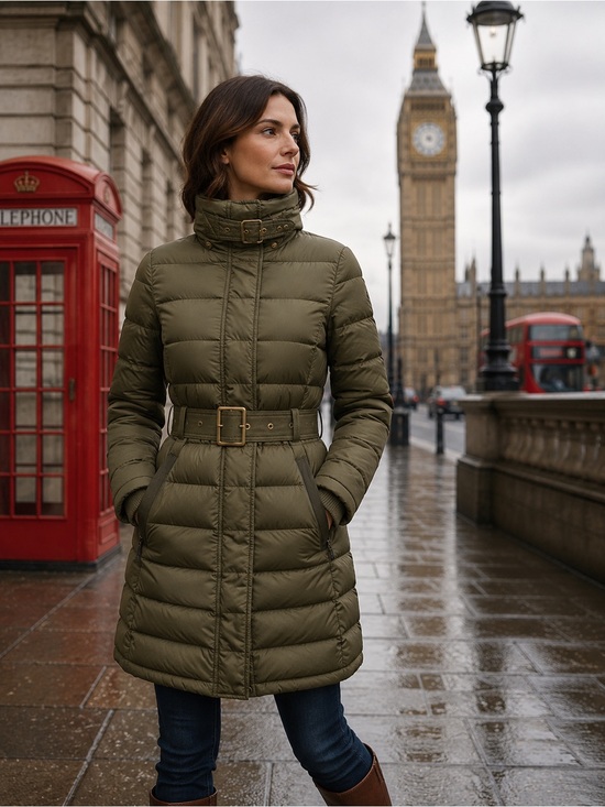 Burberry Jackets & Blazers - Burberry Brit quilted down puffer coat army green dark olive size Small